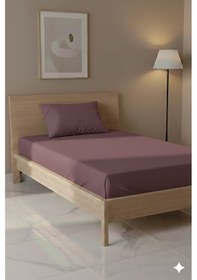 Resim %100 Pamuk Ranforce Premium Tek Kişilik Çarşaf Seti - Gül Kurusu Gül Kurusu 