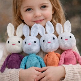 Resim Amigurumi Oyuncak Tavşan Mor 