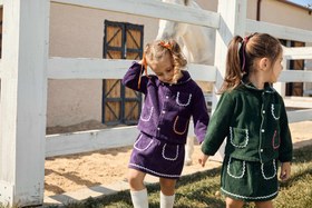 Resim Kız Bebek Mor Pamuk Kadife Etek Ceket Takım - 3 Yaş 