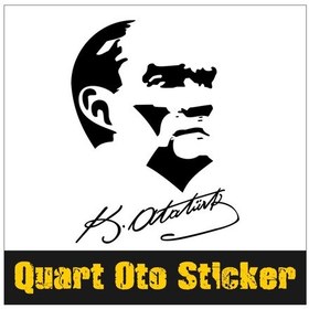 Resim Atatürk Sticker Silüeti Ve Imza Sticker 
