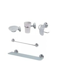 Resim Lider Banyo Seti Krom 5 Parça Gümüş 