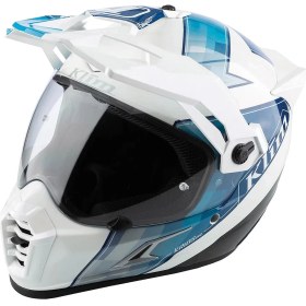 Resim Klim Krios Pro Carbon Spectrum Adv Rally Motosiklet Kaskı Beyaz Mavi 