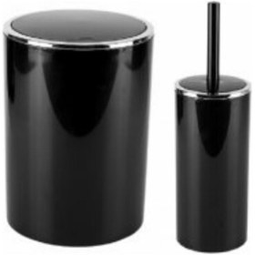 Resim Primanova Lenox Çöp Kovası Klozet Fırçası Siyah 