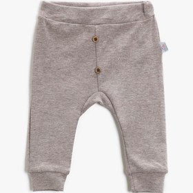 Resim Erkek Bebek Bibaby Jogger Eşofman Altı Süs Düğmeli Pamuklu 