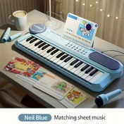 Resim Gençler Elektronik Klavye Oyuncak, Çok Fonksiyonlu Müzik Aleti, Erkek ve Kızlar için Başlangıç Piyano, Parmak Müzik Oyun Seti, Noel, Cadılar Bayramı, Doğum Günü Hediyesi için İdeal, USB veya AA piller (dahil değil) 