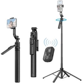 Resim Xindoker "360 Dönebilen Aı Yüz Takipli 4 Ayaklı Selfie Çubuğu Ve Tripod - 163.5cm Uzunluk, Kablosuz Kumanda" 