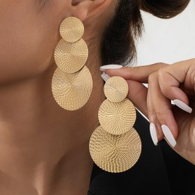 Resim Kadınlar için Şık & Seksi Altın Tonlu Geometrik Sallantılı Küpeler - Gümüş Kaplama, Çinko Alaşım, Günlük Kıyafetler veya Hediye için Mükemmel, Avrupa ve Amerikan Tarzı, Abartılı 