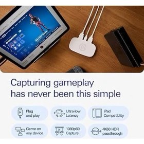 Resim Game Capture Neo - USB Taşınabilir Yakalama Kartı 4K60 Hdr Geçiş, 1080P60 Video Kaydı - Ps5/xbox/switch/iphone Için - Obs, Quicktime ve Daha Fazlası - Tak ve Çalıştır/dizüstü Bilgisayar, Pc, 