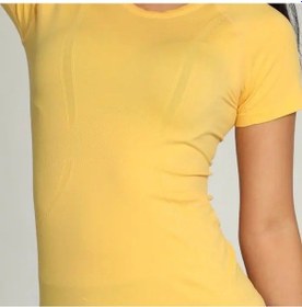 Resim Snapbuy Dikişsiz Çabuk Kuruyan Yoga Tişört Koşu Spor Zayıflama Eğitimiyellowkadın Yellow 