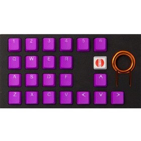 Resim Rubber Gaming Aydınlatmalı Keycaps Set - 22 Keys Rubberized Doubleshot Key Caps ( Purple Mystery ) 