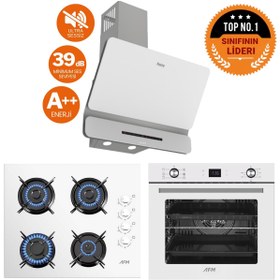 Resim Ferre ve AFM Tech Markalı / Liora Beyaz Ultra Sessiz 600m3 Ankastre Set( D081-SA + FM2201 +FM7701) 