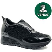 Resim Venüs Orhiş Hakiki Deri Ortopedik Oxford Kadın Aır-Flow Taban Klasik Ayakkabı SİYAH 