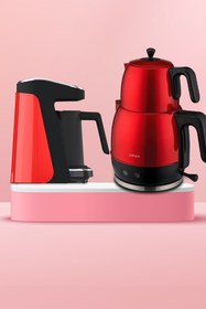 Resim GoldMaster Nostalgia Parlak Kırmızı 24 Parça Elektronik Evlilik Paketi Elektrikli Mutfak Çeyiz 