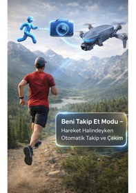 Resim Çift Kameralı Akıllı Drone - Dijital Görüntü Aktarımı, Otomatik Eve Dönüş Ve Beni Takip Et Özellikli 