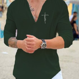 Resim Erkek Casual V Yaka T-Shirt - Hafif Gri, Kısa Kollu, Esnek Olmayan Kumaş, Yaz Stili, Normal Beden, Düz Renk, Plaj veya Casual Kıyafet için İdeal, Plaj Kıyafeti | V Yaka Tshirt | Esnek Olmayan Kumaş 