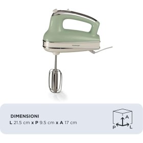 Resim El Mikseri Yeşil 1548/04-450 Watt, 5 Hız, Çırpma ve Yoğurma Başlıkları, Turbo Fonksiyonu 