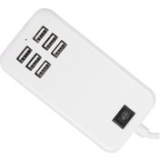 Resim Vkemall 6 Usb Portlu 30w Usb Şarj Aleti, 100-240v Evrensel Voltaj, Otomatik Güç Regülasyonu, Aşırı Voltaj-koruma, Dayanıklı Abs Malzeme, Avrupa Standartı 