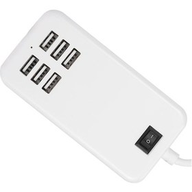 Resim Vkemall 6 Usb Portlu 30w Usb Şarj Aleti, 100-240v Evrensel Voltaj, Otomatik Güç Regülasyonu, Aşırı Voltaj-koruma, Dayanıklı Abs Malzeme, Avrupa Standartı 