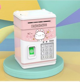 Resim Yunboo Kedi Desenli Simülasyon Atm Kasası - Parmak İzi & Şifre Kilidi, Otomatik Para Girişi, 11 Çocuk Şarkısı, Abs Malzeme, Çocukluk Tasarrufu Eğitimi 