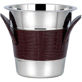 Resim La Medore Brown Croco Leather Wıne Cooler 22, 5x22, 5x21 Cm 