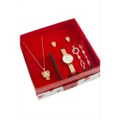 Resim Metal Bayan Kol Saati ve Takı Seti Kombini 