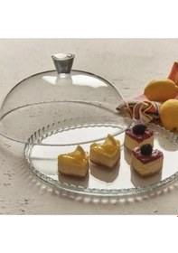Resim Kapaklı Cam Ayaksız Fanus Kek Fanusu 95198 Patisserie 