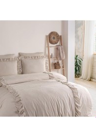 Resim İyi Geceler İstanbul Romantica Brodeli Çift Kişilik Bej Renkli Nevresim Takımı Çok Renkli 