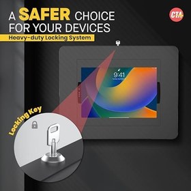 Resim CTA Digital Kilitli iPad Duvar Montajı, iPad Pro 32.8 cm İçin, Anahtar Kilidi, Siyah (PAD-PLWB) 