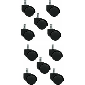 Resim 10 ADET Ofis Sandalyesi Tekerleği Seti, Ofis Sandalye Tekeri, Pimli Bürosit Tekerlek 