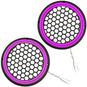 Resim Ledli Hoparlör Kapak 20cm 2adet 12v Pk-5051, Mor 