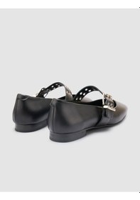 Resim Cabani %100 Hakiki Deri Siyah Kadın Babet Siyah 