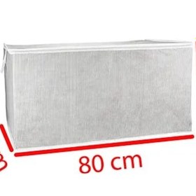 Resim 2 Adet Gri Çizgili Fermuarlı Mega Boy Hurç Yastık-yorgan-kıyafet Düzenleyici 80 40 60 Cm Gri-beyaz 