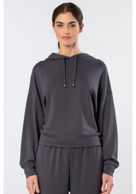 Resim Türen Kadin Kapüsonlu Sweatshirt Antrasit 