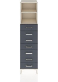 Resim Hyperion Dolap 2 Raflı 7 Çekmeceli 44x44x182 Aytaşı-antrasit Aytaşı 