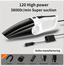 Resim Lumaworld Beyaz Mini Portatif Yüksek Güçlü Araç Oto Vakum Süpürgesi Islak Kuru 50db Sessiz 