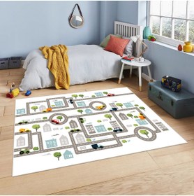 Resim VİVİCAHOME Dijital Baskı Kaymaz Taban Makinede Yıkanabilir Çocuk Odası Halısı Bebek Odası Halısı VCH 