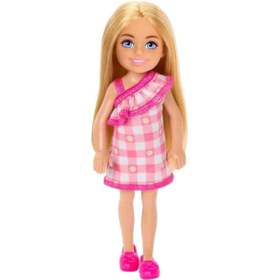 Resim Barbie Aksesuarlı Chelsea Bebekler - Sarışın Pembe Elbiseli Hxm95 