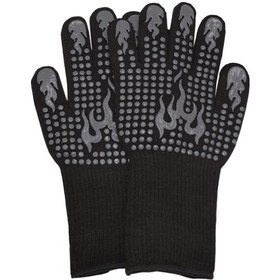 Resim Suntek Barbekü Fırın Eldivenleri Kalın Çift Katmanlı Gri 