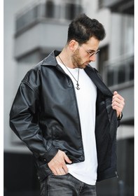 Resim Oksit Vella Vintage Oversize Erkek Deri Ceket 001 