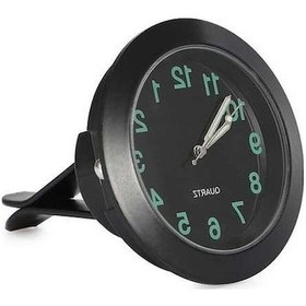 Resim Dancemonkey Cbtx Aydınlık Mini Araba Saat - Siyah Kuvars Havalandırma Klipsli Dekorasyon 