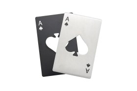 Resim Feyza Design Çiftli Paslanmaz Çelik Poker Kart Şişe Açacağı Seti 