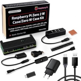 Resim Raspberry Pi Zero 2 W Için Case Kit Pi Zero 2 W Alüminyum Pasif Soğutma Kılıfı, Qc3.0 Hızlı Şarj Güç Kaynağı, Isı Emici, 20 Pin Gpıo Başlığı, 4 Port USB Hub,on/off Switch Kablosu (Siyah) 