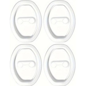 Resim Honeybeeshop 5 Parça Beyaz Silikon Kapı Kilidi Kılıfı Çarpışma Gürültü Önleyici Dayanıklı Koruma 