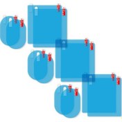 Resim 12 Adet Araba Geribakış Aynası Filmi - Yağ/toz/parıltı Engeli, Pet Mikro-nano Kaplama, 6 Adet Oval 100x150mm + 6 Adet Dikdörtgen 200x175mm 