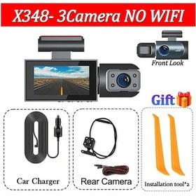 Resim Arabalar İçin 3channel Araba Dvr'ı 1080p Dash Kamera Wıfı Ön & Kablosuz Araç None X348-no Wıfı-3cam 