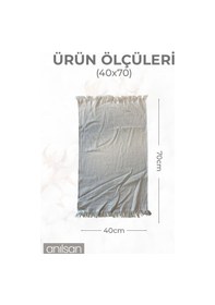 Resim 2'li Bej Saçaklı Düğün Havlusu 94gr %100 Pamuk 40x70 Cm El Ve Yüz Havlusu Bej 