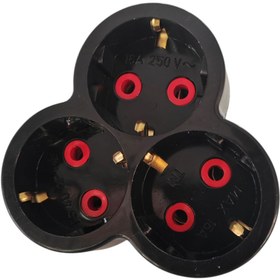 Resim EKODİZAYN 3 lü topraklı kablosuz golyat priz çoğaltıcı priz-fiş (SİYAH) 