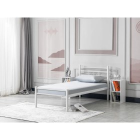 Resim Evger K70 Beyaz Metal Karyola Tek Kişilik Yataksız 