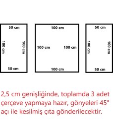 Resim Ankara Kartonpiyer Dekoratif Boyanabilir 3 Adet Hazır Kesimli Çerçeve 2,5 cm 