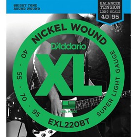Resim D'Addario EXL220BT XL 40-95 Long Scale Nickel Bass Gitar Tel Seti 
